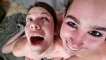 Teen Tongue Cleansing My Eye After Cum Got Dumped In My Eye | 2 Girls Cock Jerk Off | Pov free video