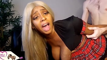 Ebony College Slut Islacox Loves Big White Cock free video