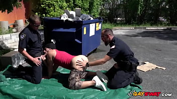 2 Cops Having Hardcore Gay Interracial Sex In The Parking Lot free video