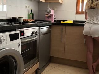 I'm Washing The Dishes, And Stepfather Comes Into The Kitchen To Touch My Pussy free video