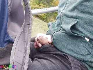 I Play With My Soft Cock In A Driving Chairlift In The Bavarian Alps. Public Fun Outside free video